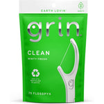 Grin Clean Flosspyx 75 count pack front view dental flossers