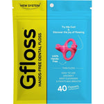 Gfloss Hands-Free Dental Floss 40 Count front packaging view for portable oral care.