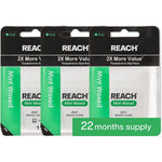 REACH waxed dental floss mint flavor three pack front view