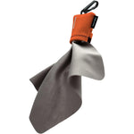 SPUDZ Ultra microfiber lens cleaner blaze orange front view pouch