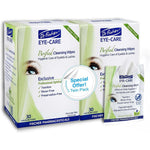 Dr. Fischer Eyelid Wipes front view of twin pack packaging showcasing eye care benefits.
