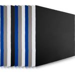 Frienda 12 Pack Large Microfiber Glass Cleaning Cloths front view showing four assorted colors stacked together.