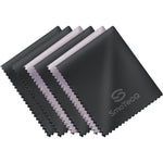 SmoTecQ Premium Microfiber Glasses Cleaning Cloths 6-Pack front view showcasing individual packaging.