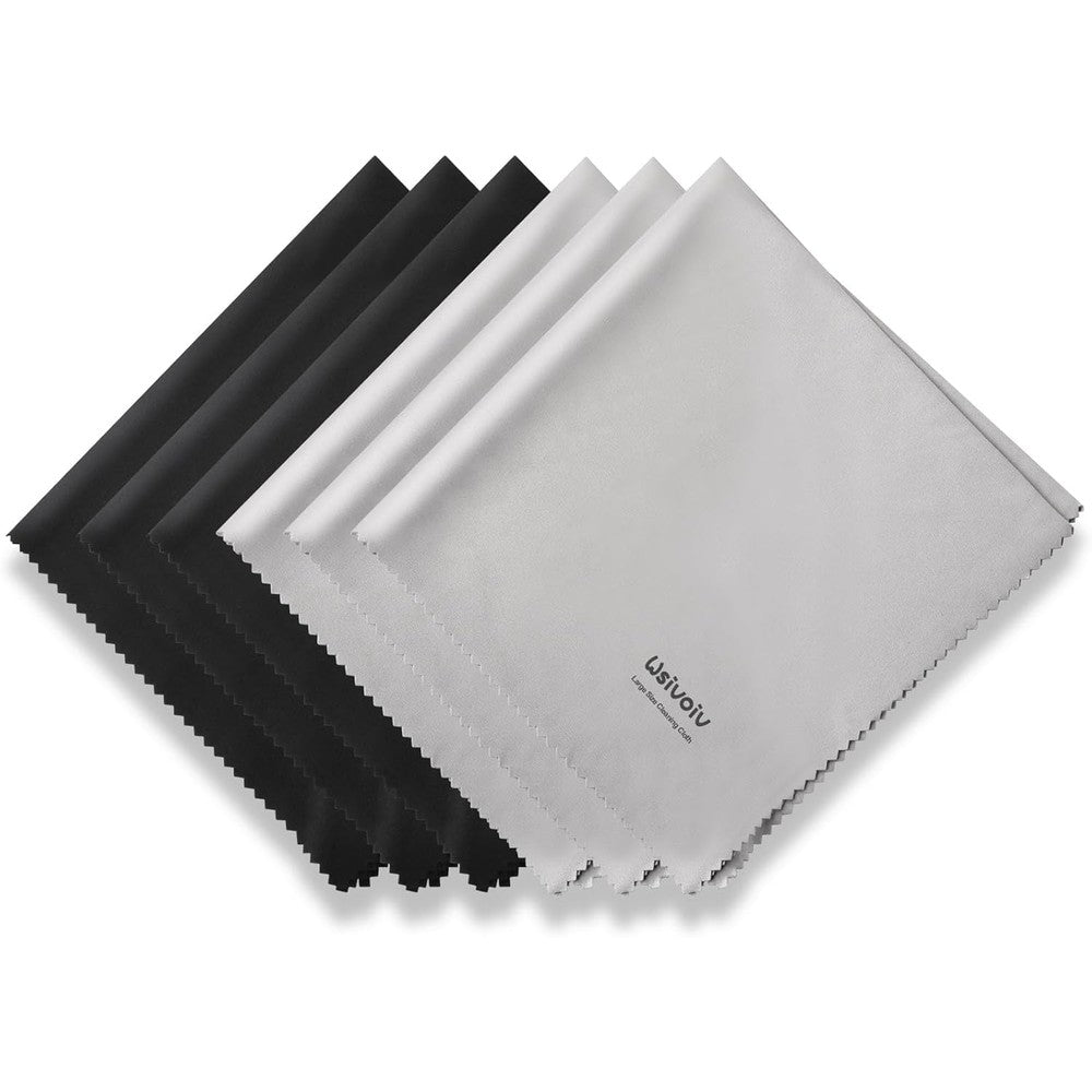 Wsivoiv large eyeglass cleaning cloths 6-piece pack front view display