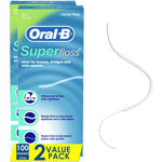 Oral-B Super Floss Mint 50 Count Twin Pack front packaging view.