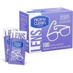 Nice N Clean SmudgeGuard Lens Cleaning Wipes retail box front view showing packaging details.