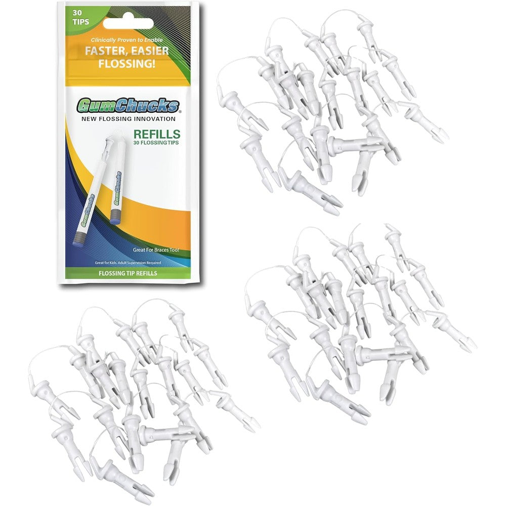 GumChucks Orthodontic Floss Refill Tips front packaging view