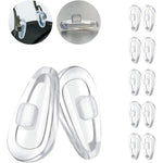 Eazean replacement nose pads for Oakley glasses front view showing 5 pairs of clear silicone pieces