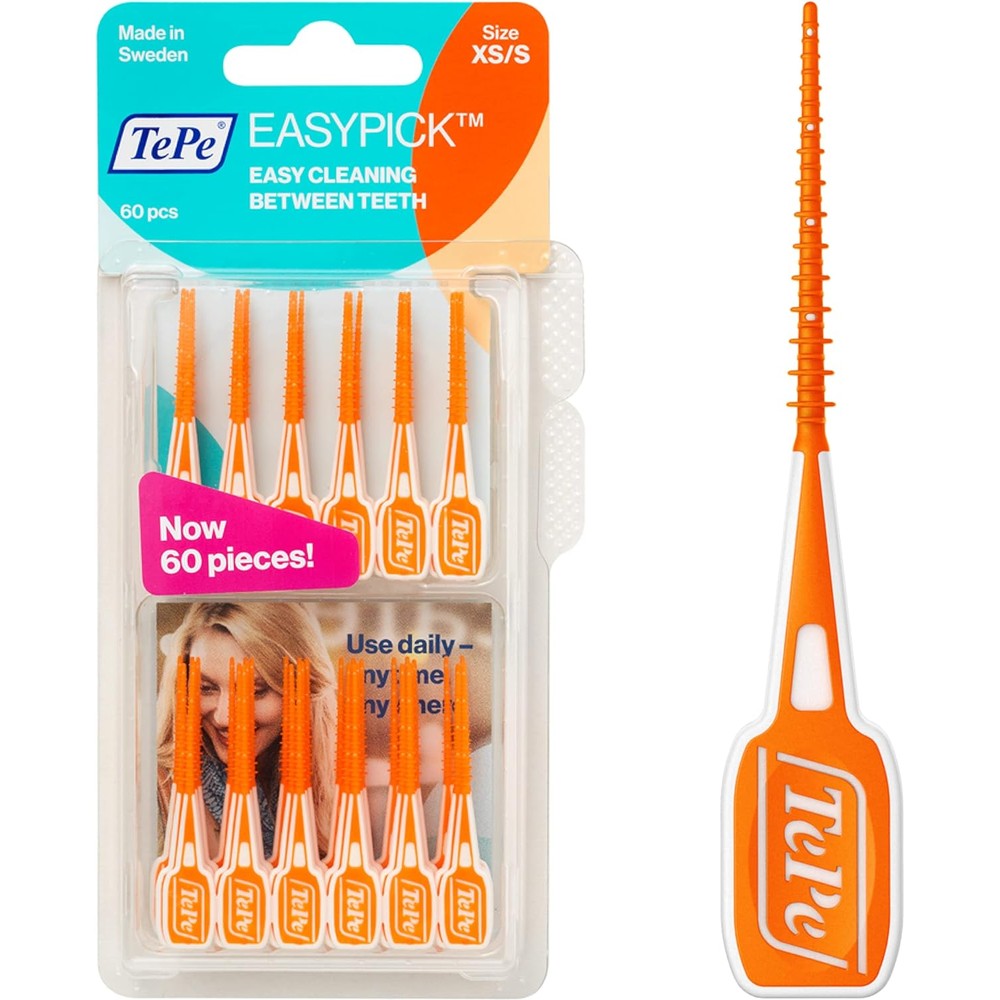 TePe EasyPick dental floss sticks front view sixty pack