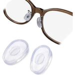Mochi A Girl eyeglass nose pads front view clear silicone anti slip covers