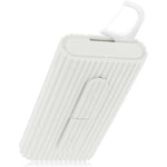 WLLHYF portable automatic dental floss case in white showing front profile with pop up flosser pick
