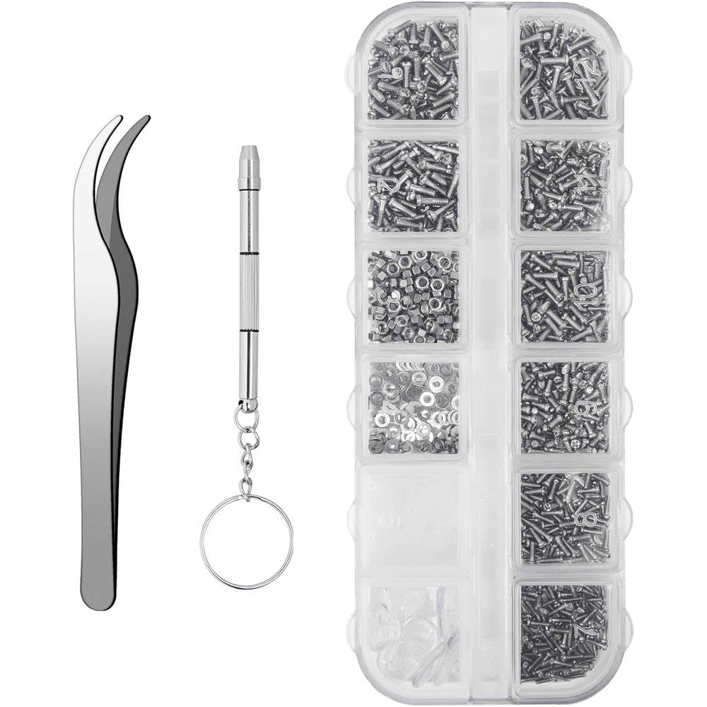 Weico eyeglasses repair kit front view of clear organized compartment case