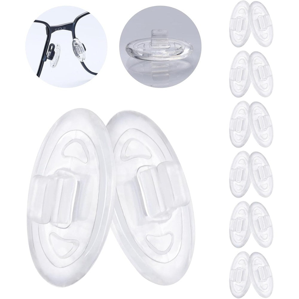 MYCOURAG replacement silicone nose pads front view clear premium eyeglass cushions