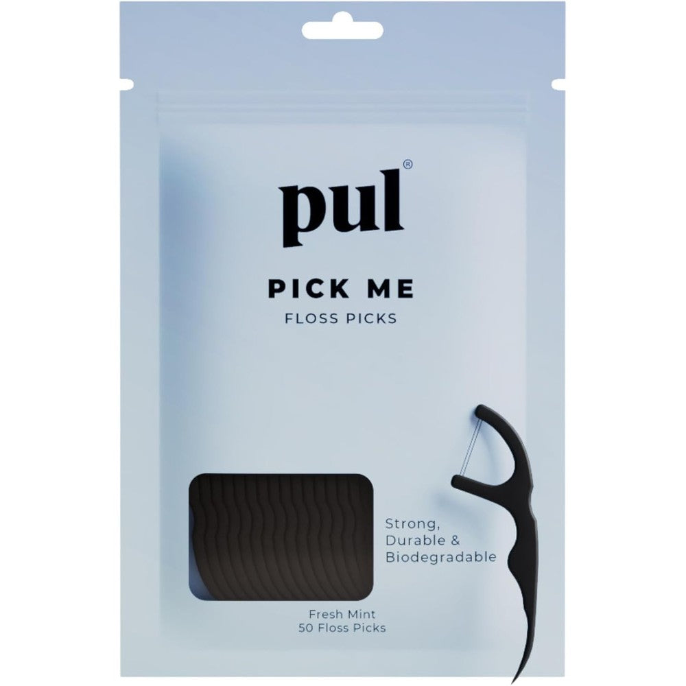 The Pultool PUL Dental Floss Picks front view showing 50 count packaging.