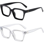 Teumire classic clear lens glasses front view square frame