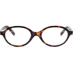 Sunbsr retro oval blue light glasses with tortoise frame