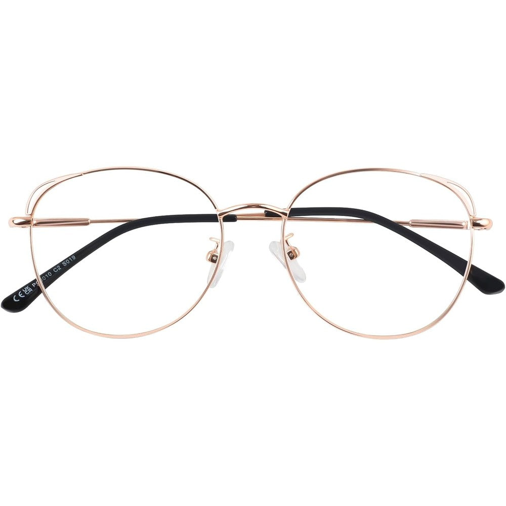 Linvo cat eye metal glasses front view
