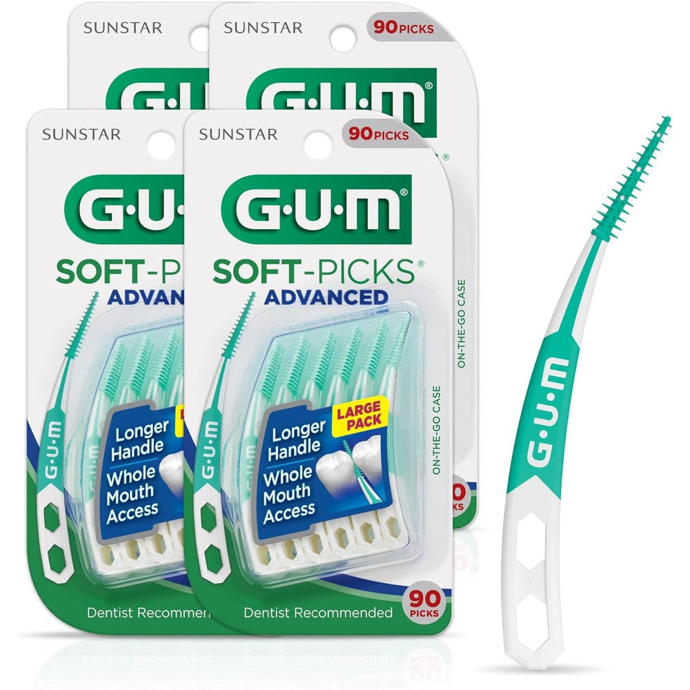 GUM Soft Picks Advanced dental brushes front pack view imported oral care