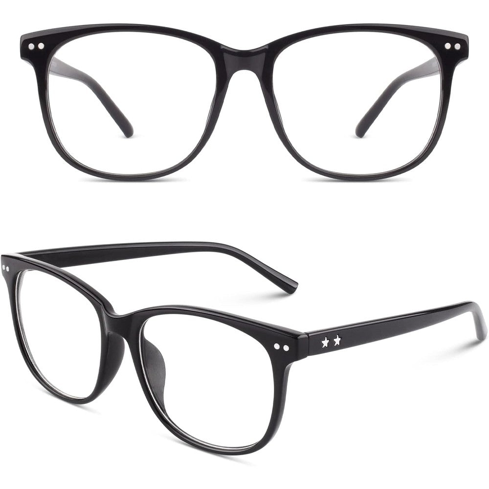 CGID CN81 retro oversized clear lens glasses front view