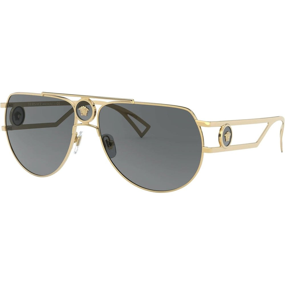 Versace VE2225 gold aviator sunglasses front view