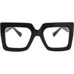 Kursan oversized square black glasses front view