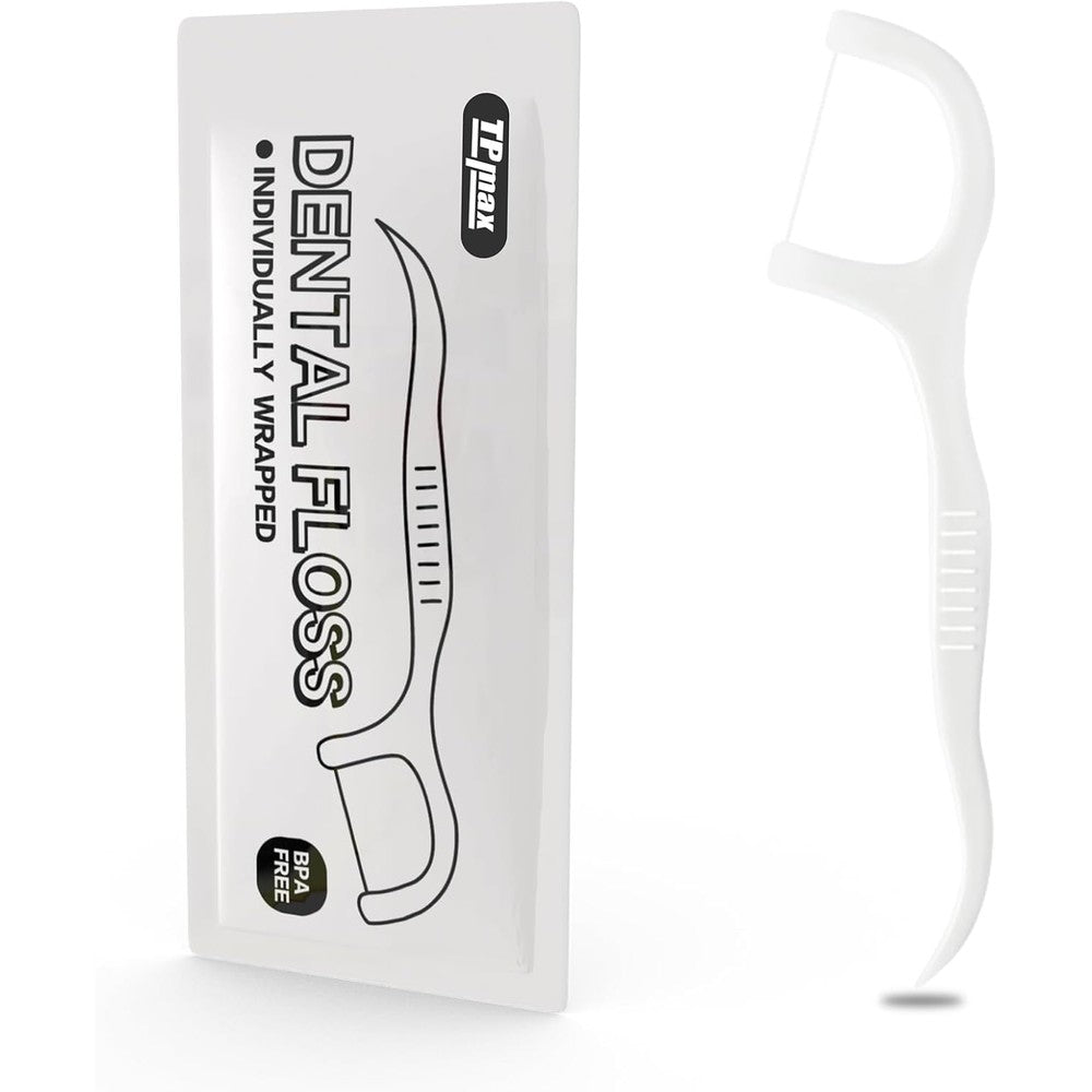TPmax individually wrapped dental flossers 150 count front view packaging