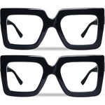 Hoyuwak oversized square blue light glasses front view