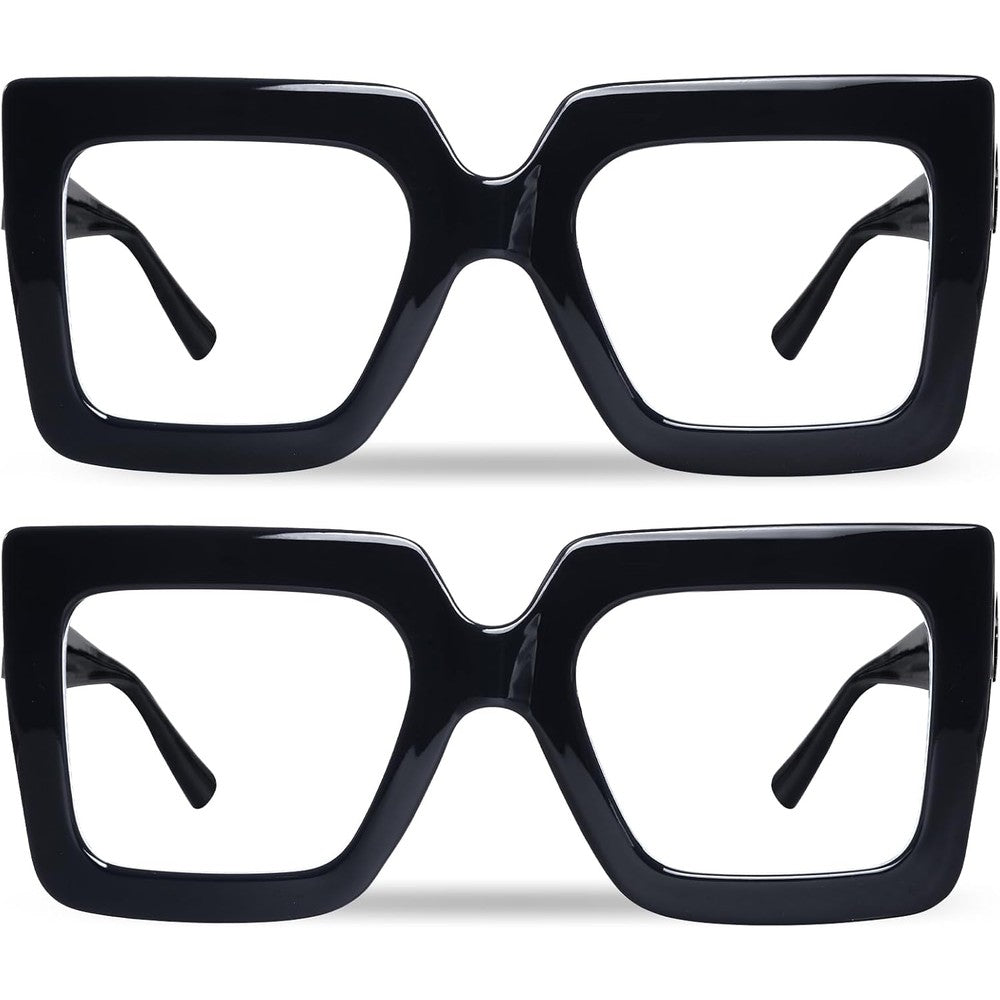 Hoyuwak oversized square blue light glasses front view