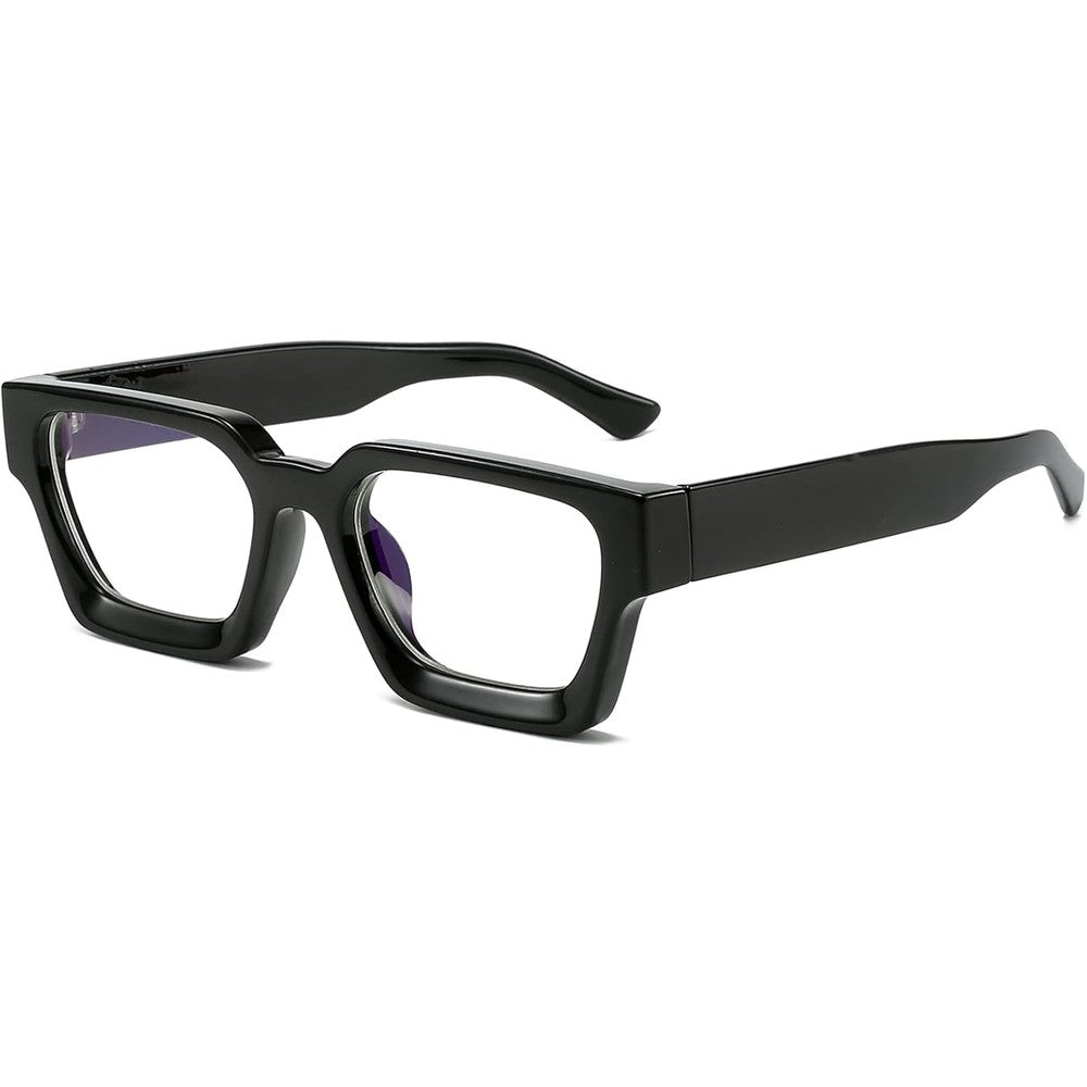 Eylrim thick square frame blue light glasses front view for computer use