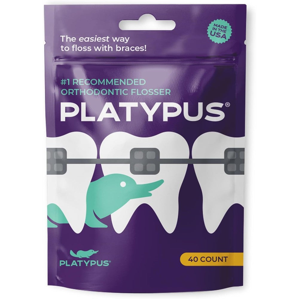 Platypus orthodontic flossers for braces front view package