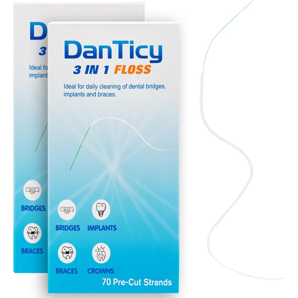 DanTicy Super Floss dental floss for braces packaging front view