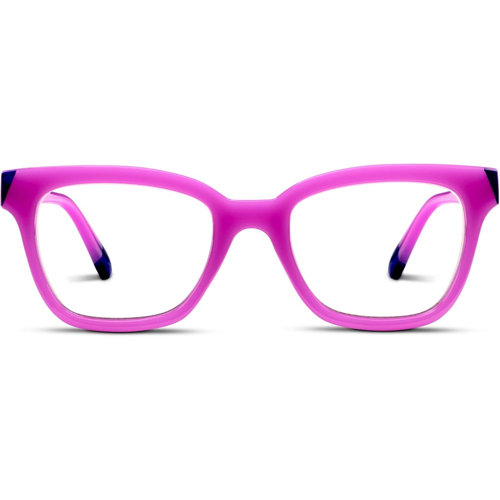 Peepers by PeeperSpecs Women's Myth Square Reading Glasses front view purple frame