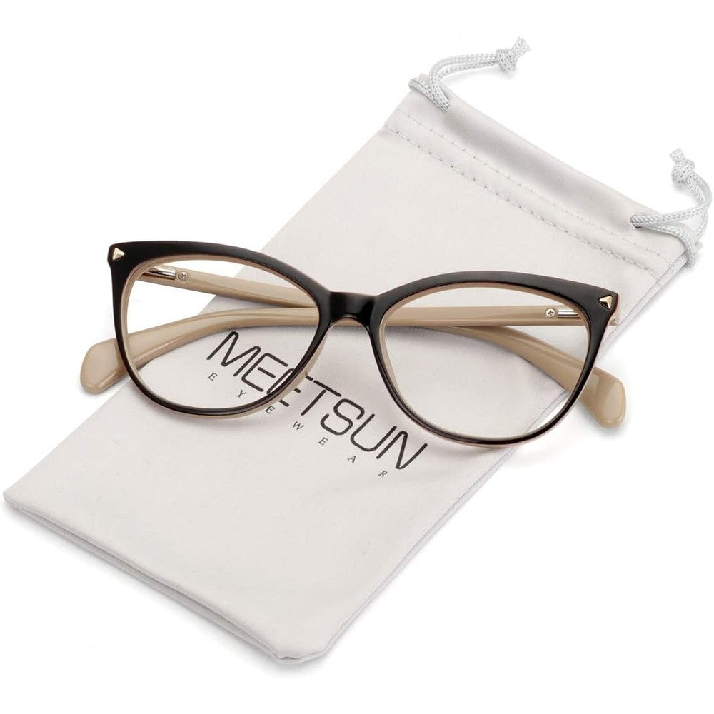 Meetsun retro cat-eye non-prescription glasses front view