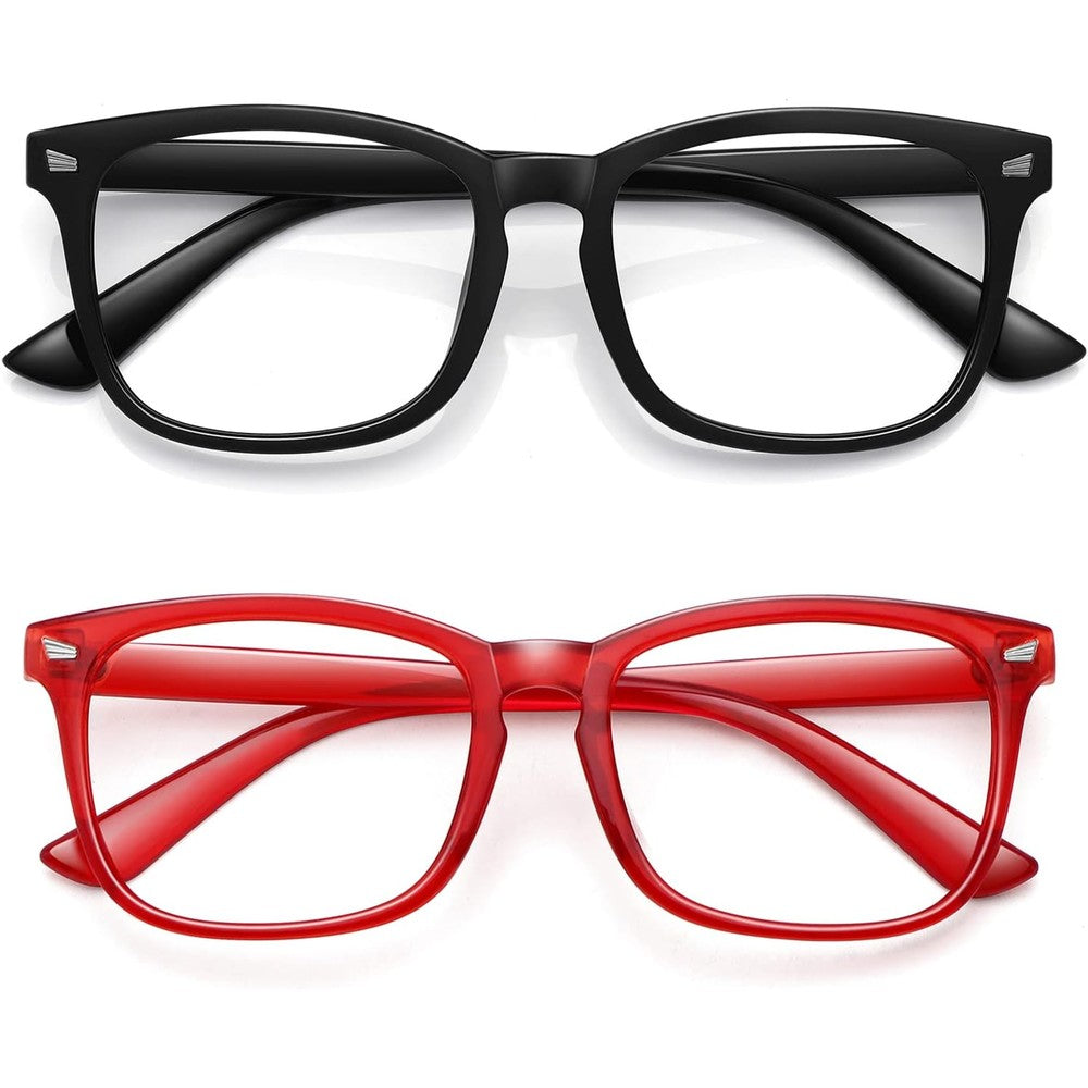 WOWSUN unisex stylish nerd glasses front view black frames