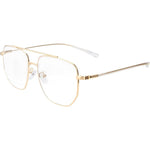 Hoyuwak clear aviator glasses with gold metal frame front view