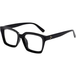 Kursan classic black square frame glasses front view