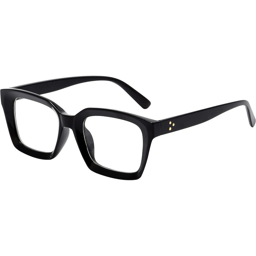 Kursan classic black square frame glasses front view