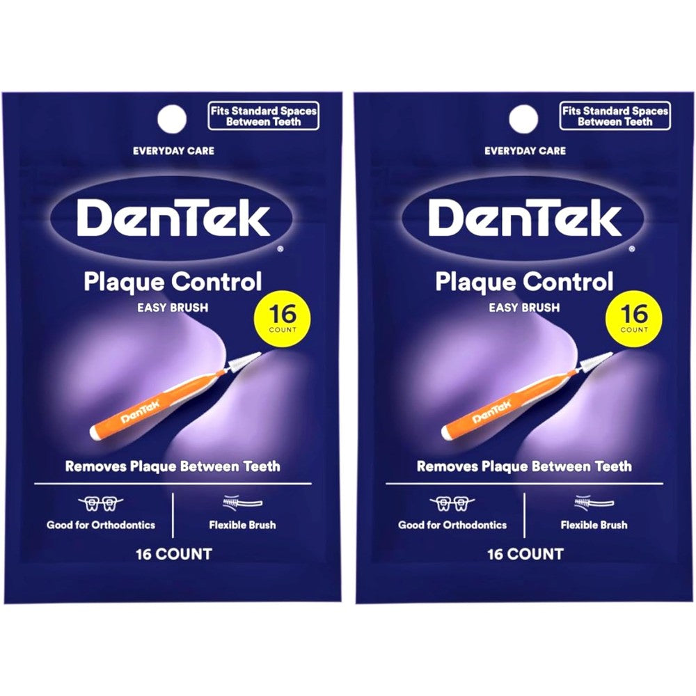 Dentek Easy Brush 16 count 2 pack front view