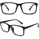 CGID CN12 retro rectangular clear lens glasses front view