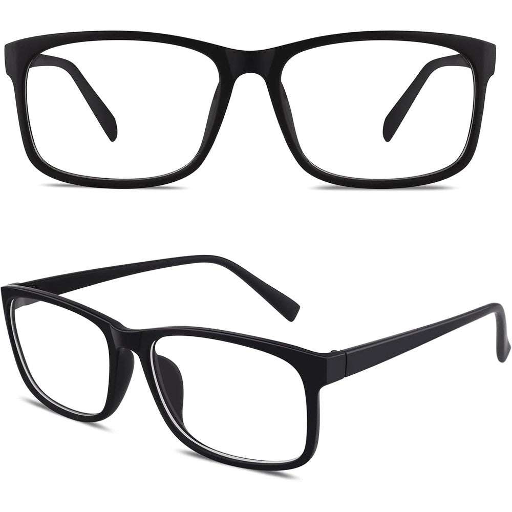 CGID CN12 retro rectangular clear lens glasses front view