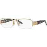 Versace VE 1175B Gold rectangular eyeglasses front view