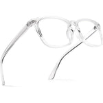 Pro Acme Wayfarer non-prescription clear frame glasses front view