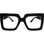 Hoyuwak oversized square blue light glasses front view