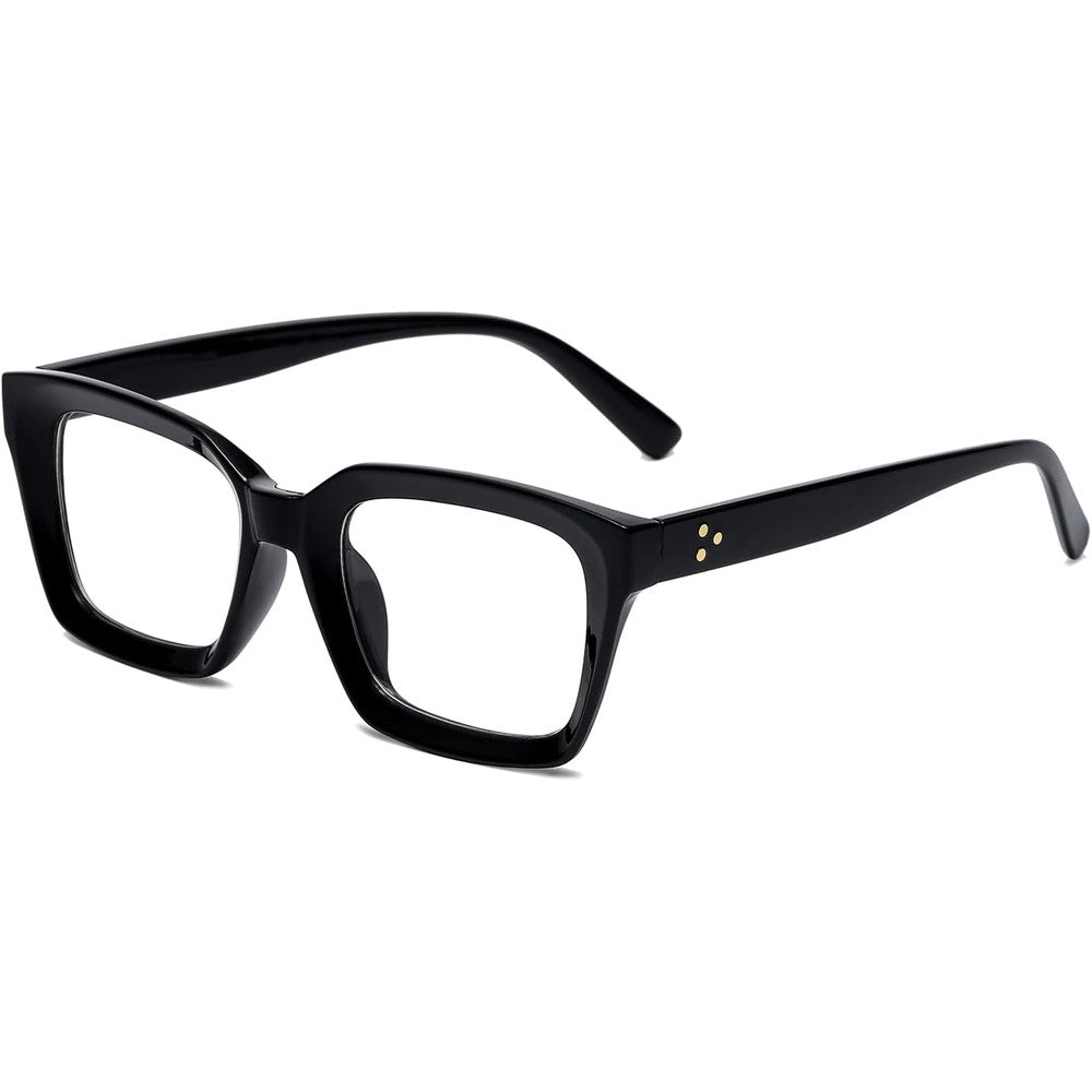 Eylrim Classic Thick Square Frame Clear Lens Glasses front view