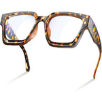 Livho oversized rectangle blue light glasses front view