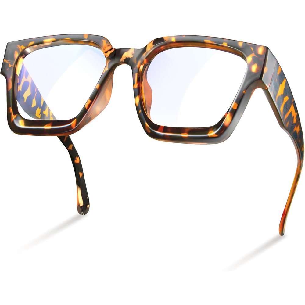 Livho oversized rectangle blue light glasses front view