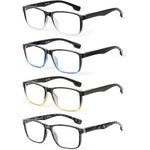 Jolisu 4 pack blue light blocking reading glasses for men front view