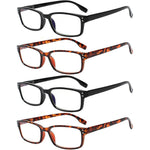 Kerecsen 4 pack rectangular reading glasses front view