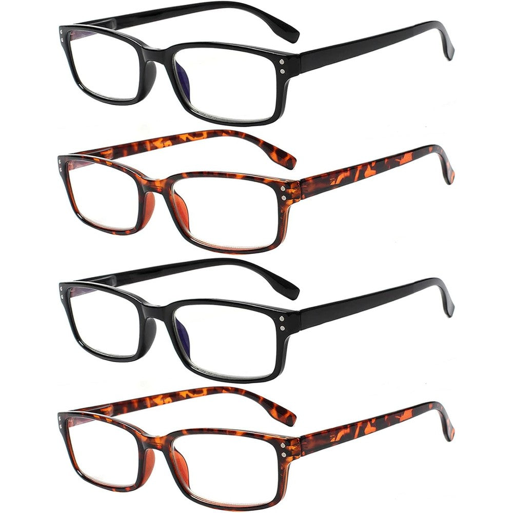 Kerecsen 4 pack rectangular reading glasses front view