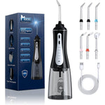 Mocel Water Dental Flosser front view showing 350ml tank and power buttons.